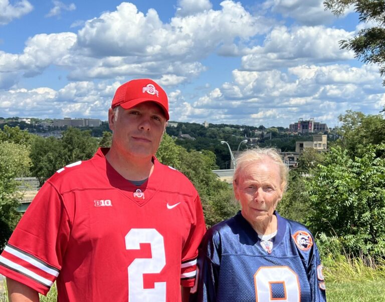 Justin Burgy with his mother, whose strength inspired his writing and personal growth